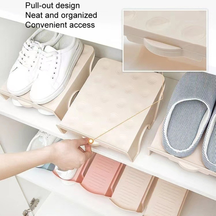 Hot selling Household Storage Shoes Rack Double Shoes Tray Plastic One Piece Simple Shoes Organizer