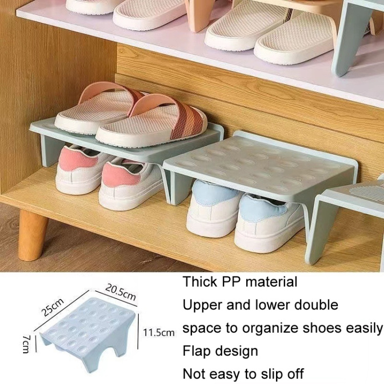 Hot selling Household Storage Shoes Rack Double Shoes Tray Plastic One Piece Simple Shoes Organizer