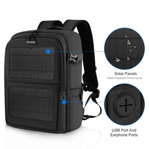 Cheap Wholesale PULUZ Solar Power Outdoor Portable Camera Dual Shoulders Backpack Laptop Bag Outdoor Shoulder Bag Backpack