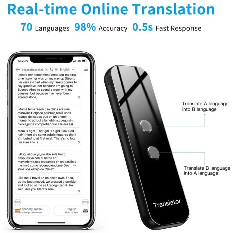 Portable business learning G6 smart translator pens multi language translation pen voice translate machine language