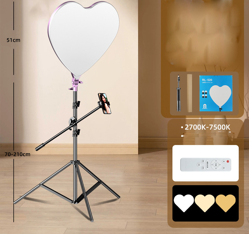 Vlog Beginners Smartphone Video 18inch Soft Ring Light Makeup Fill Light Beauty Lamp LED Selfie Ring Light with overhead Holder