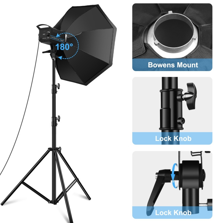 Original Factory PULUZ 150W 3200K-5600K Photo Studio Strobe Flash Light Kit with Softbox Reflector Studio Equipment