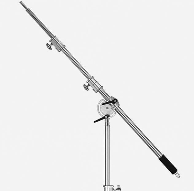 Stainless Steel Heavy Duty Boom Arm for Light Stand 110-250cm Telescopic C Stand Cross Bar Holder for Studio Flash Strobe