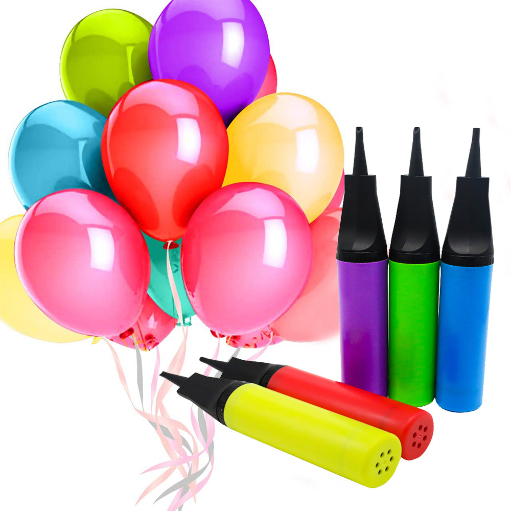 Balloon Accessories Macaron Pastel Balloon Pump Hand Held Inflator Air Pump for Balloons 2Way Dual Action