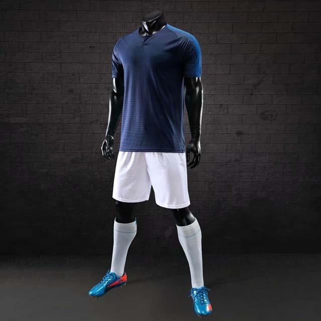 Latest design football jerseys in soccer wear dark blue sport suit custom team uniform soccer jerseys