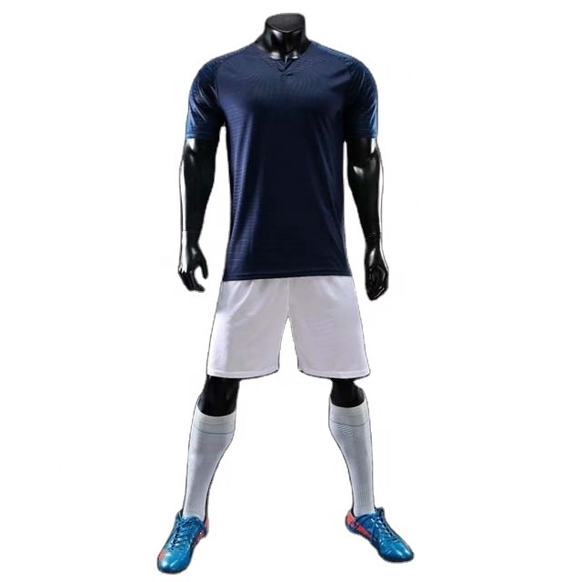 Latest design football jerseys in soccer wear dark blue sport suit custom team uniform soccer jerseys