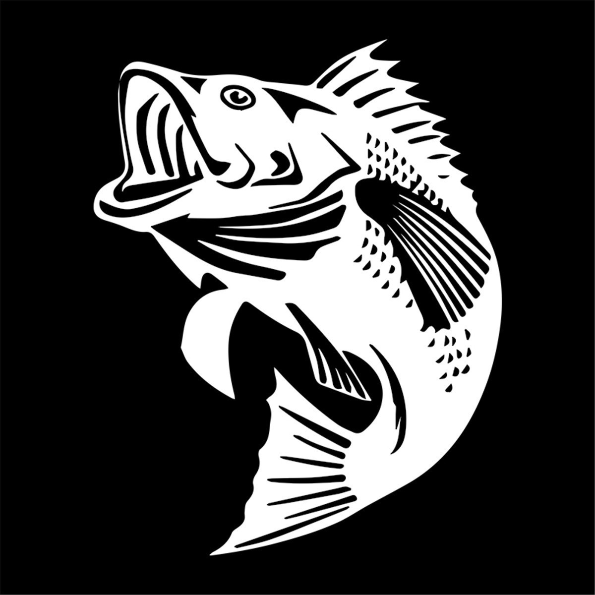 Largemouth Bass Fish Jumping Vinyl Decal Car Auto Window Laptop Wall Sticker Gift Die Cut Decals Laptop window Glass