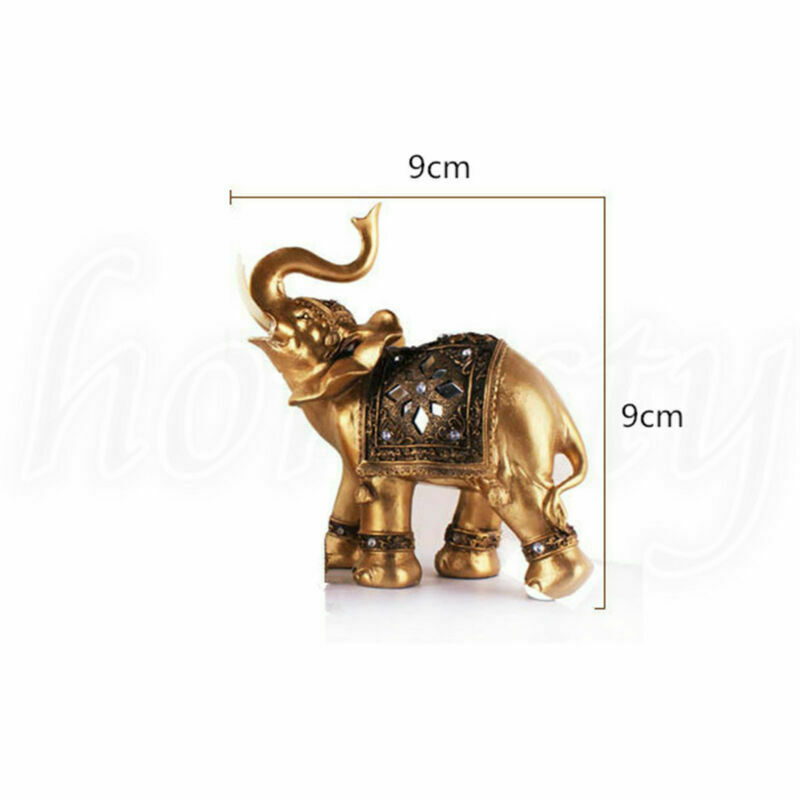 Elegant Feng Shui Resin Elephant Trunk Statue Lucky Wealth Figurine for Home Living Room Garden Decor Resin Sculpture Gift