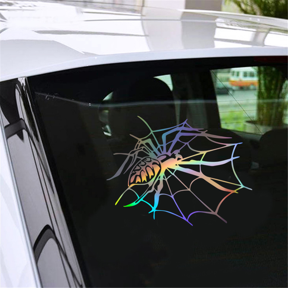 Spider Web Halloween Decal Car Truck Window Bumper Motorbike Wall Laser Sticker Gift Die Cut Decals Laptop Window Glass