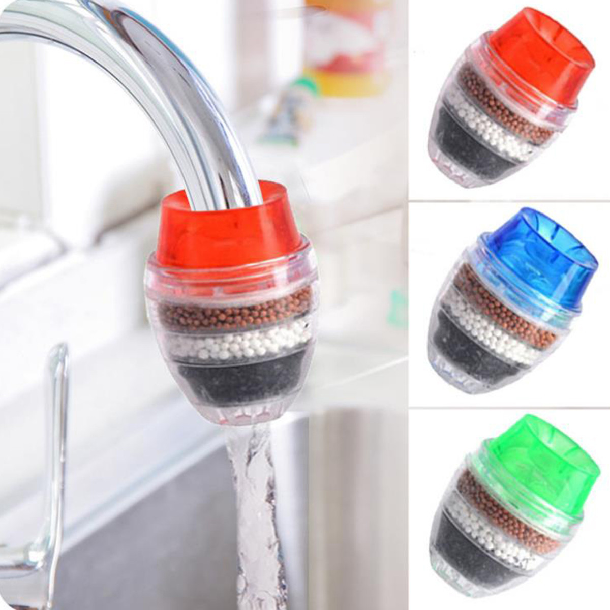 Home Kitchen Sink Water Clean Faucet Tap Water Filter Activated Carbon Filtration Purifier