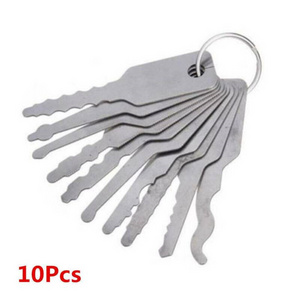 10Pcs New Stainless Jiggler Keys Dual Sided Car Unlocking Lock Pick Locksmith Opening Repair Kits Tool