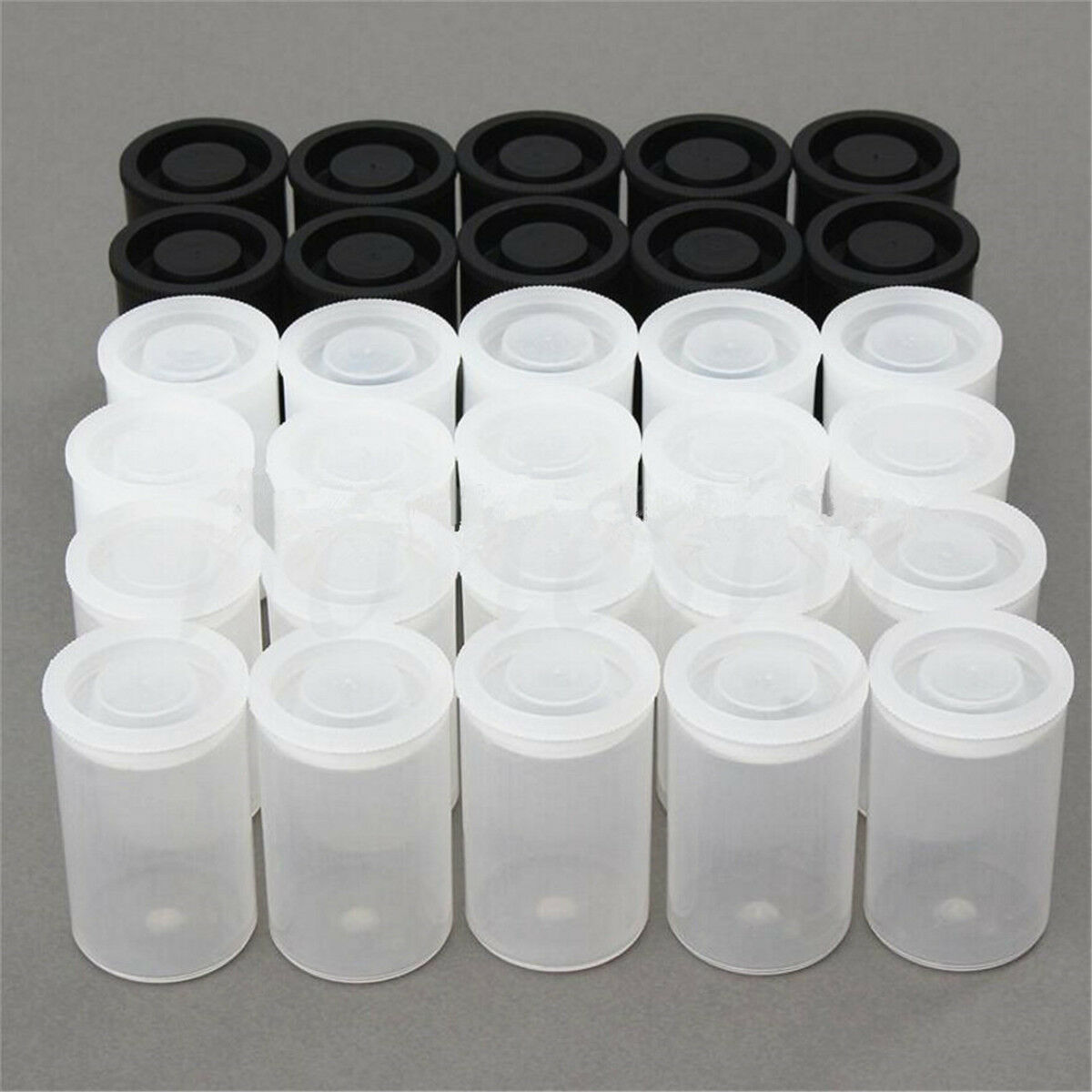 Plastic Empty Black White Bottle 35mm Camera Film Packaging Cans Canisters Containers Storage Box