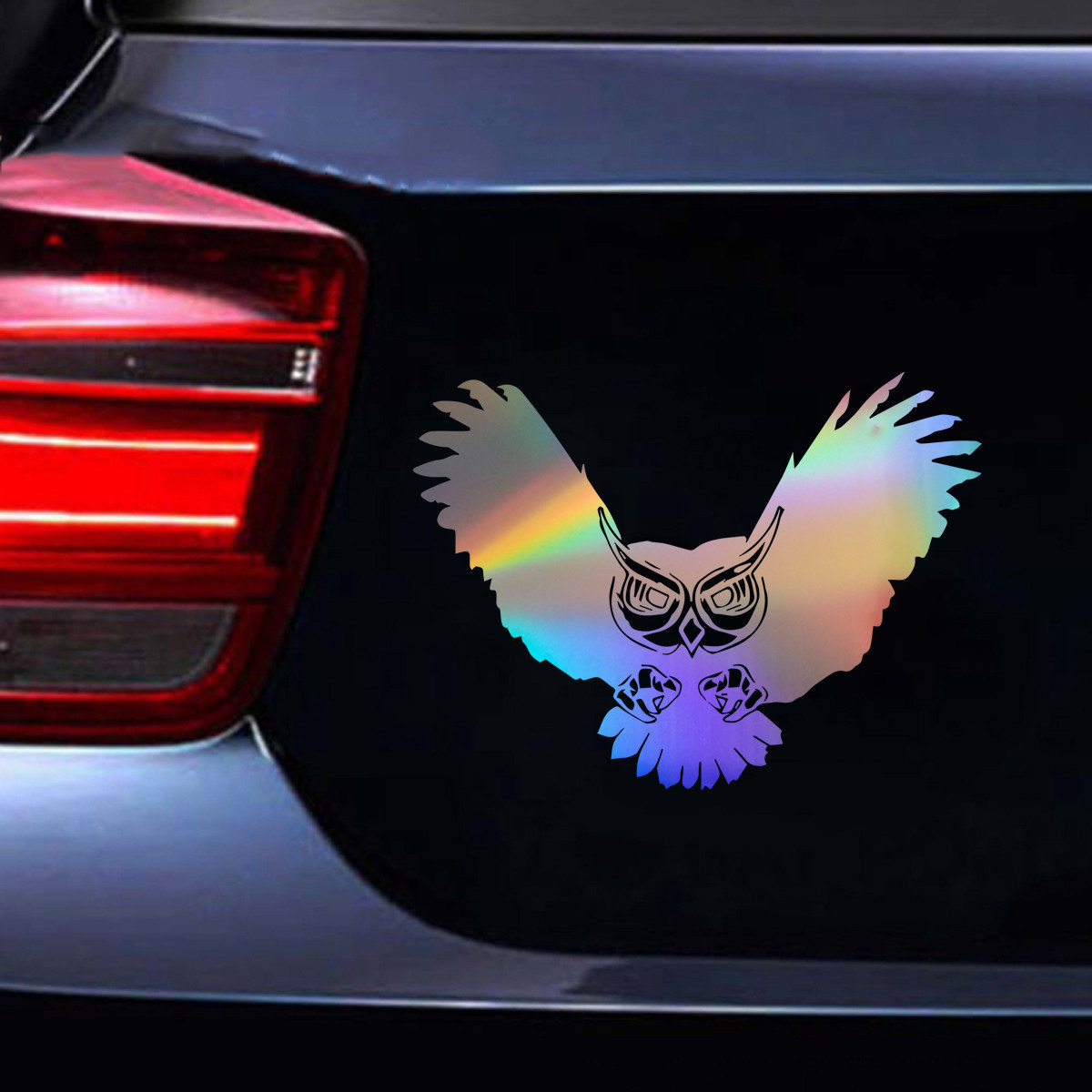 Animal Owl Car Window Wall Auto Truck Bumper Laptop Vinyl Decal Laser Sticker Decor Gift Die Cut Decals Laptop Window Glass