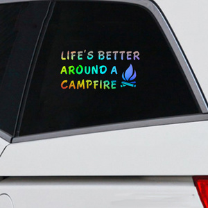 Stickers Vinyl Truck Window Bumper LIFE'S BETTER AROUND A CAMPFIRE Decal Vinyl Sticker Gift Die Cut Decals Latop window Glass