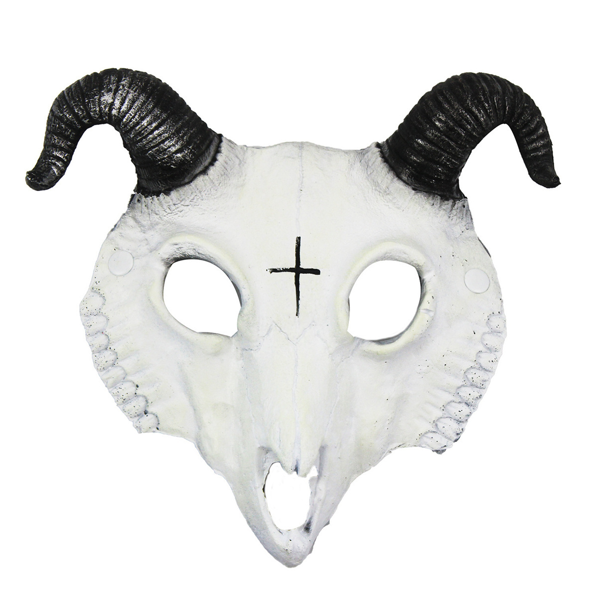 Halloween PU 3D Sheep Goat Bone Skeleton Mask Headgear Head&Face Cover Cosplay Costume Prop