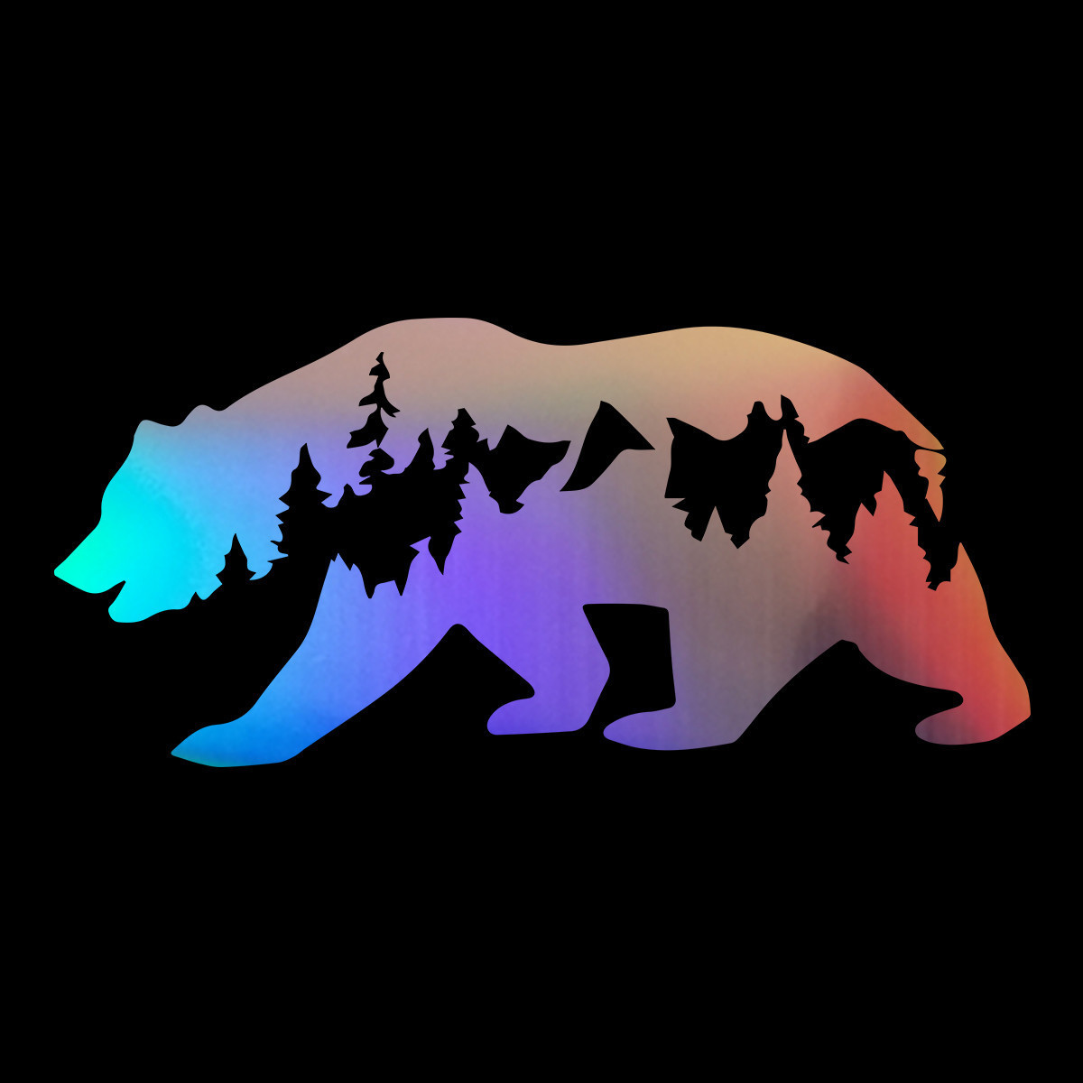 Bear Forest Wildlife Vinyl Decal Car Truck Vehicle Window Door Wall Laser Sticker Gift Die Cut Decals Laptop Window Glass