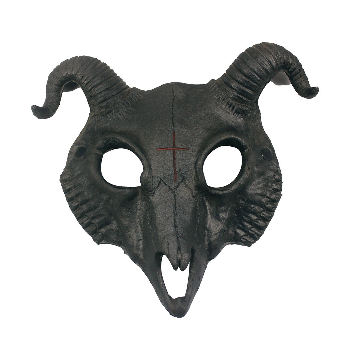 Halloween PU 3D Sheep Goat Bone Skeleton Mask Headgear Head&Face Cover Cosplay Costume Prop