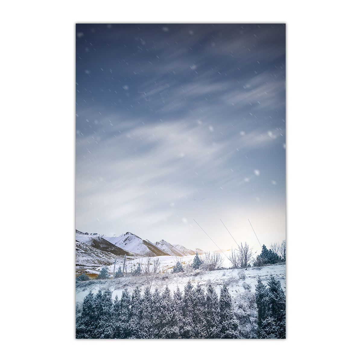 Nordic Winter Snow Scene Prints Canvas Poster Home Wall Art Living Room Decor Oil Painting on Canvas Posters Prints Art Picture