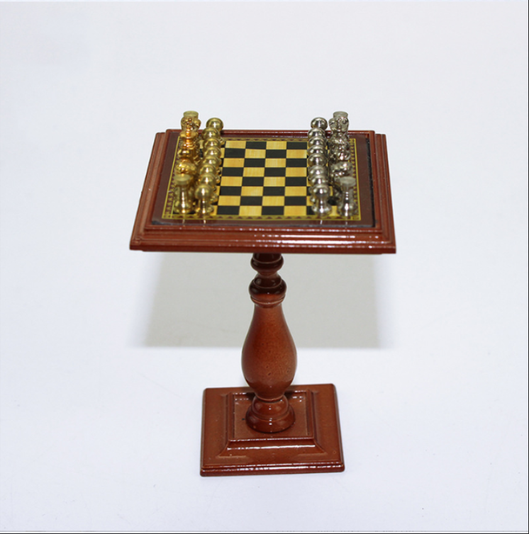 1/6 1/12  Doll House Simulation Miniature Mini Chess table model Decor