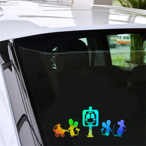 Mouse Mice Waiting Bus Funny Decal Car Window Truck Bumper Wall Vinyl Laser Sticker Gift Die Cut Decals Laptop Window Glass