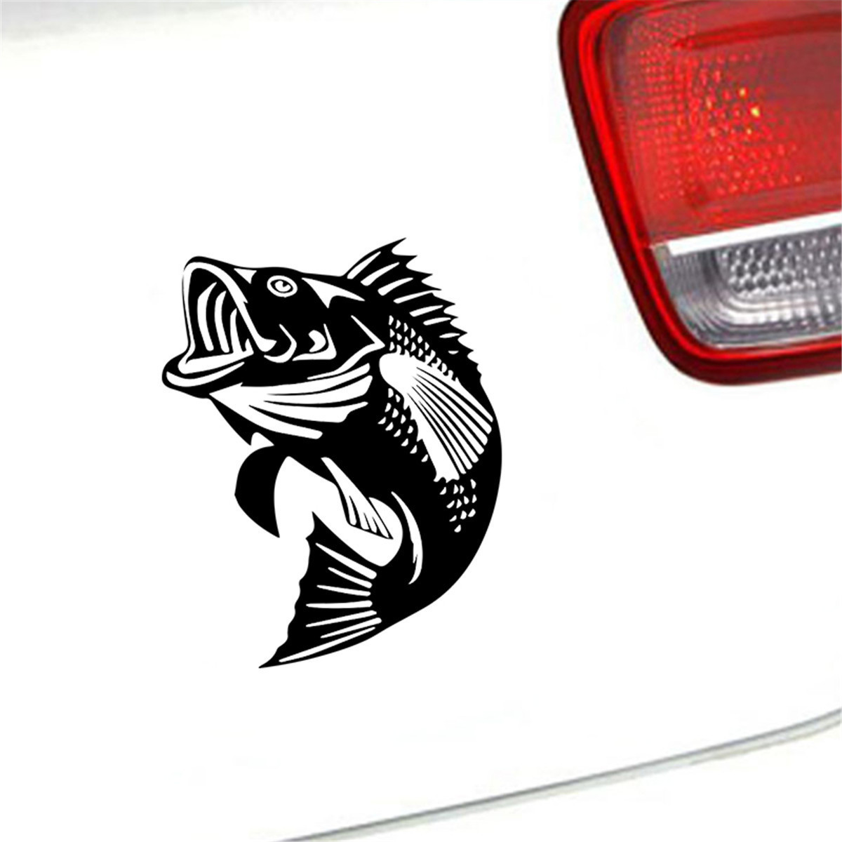 Largemouth Bass Fish Jumping Vinyl Decal Car Auto Window Laptop Wall Sticker Gift Die Cut Decals Laptop window Glass