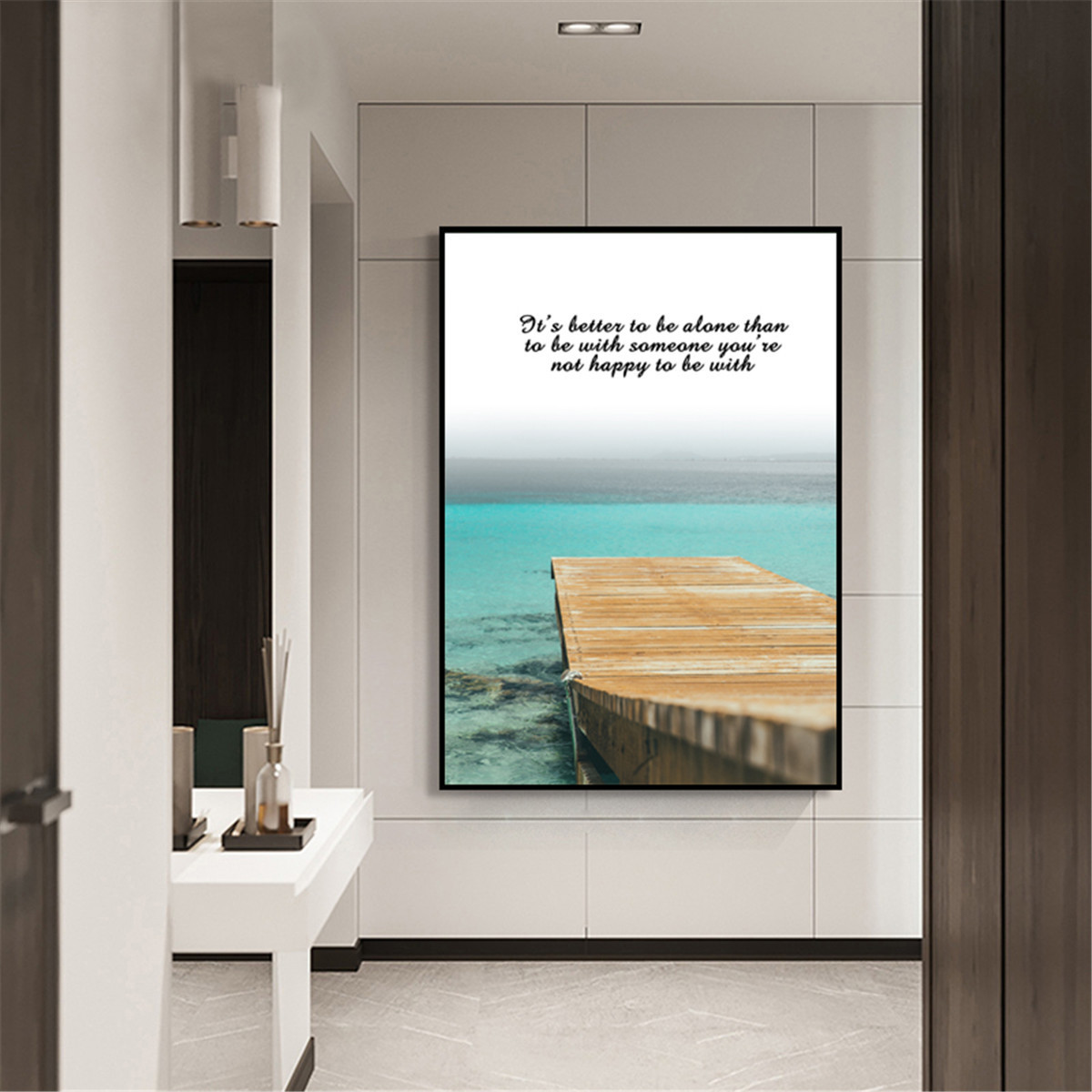 Sea Landscape Inspirational Quote Canvas Poster Wall Art Prints Home Decoration Oil Painting Posters Prints Wall Art Picture