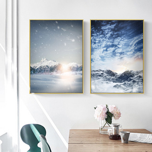 Nordic Winter Snow Scene Prints Canvas Poster Home Wall Art Living Room Decor Oil Painting on Canvas Posters Prints Art Picture