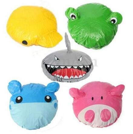 Funny Cartoon Animal Shower Cap Hat Bath Waterproof Kids Travel Hair Protector