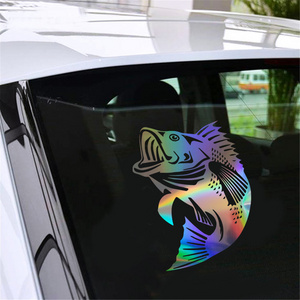 Largemouth Bass Fish Jumping Vinyl Decal Car Auto Window Laptop Wall Sticker Gift Die Cut Decals Laptop window Glass