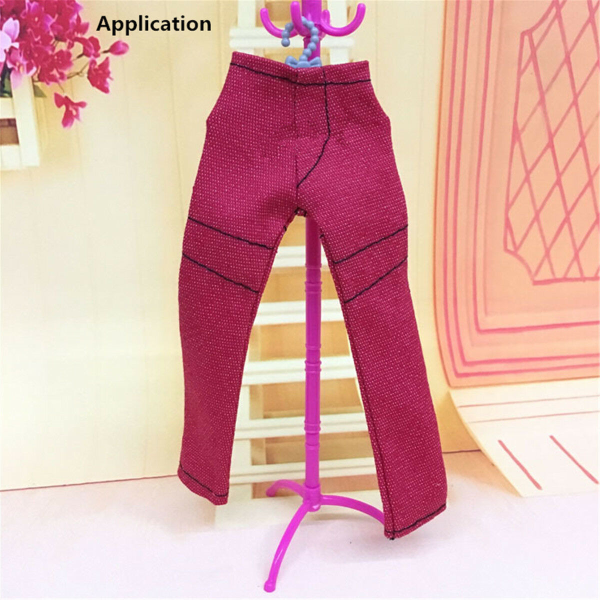 10pcs Doll House Mini Plastic Clothes Rack Coat Hanger for Doll Clothes Accessories