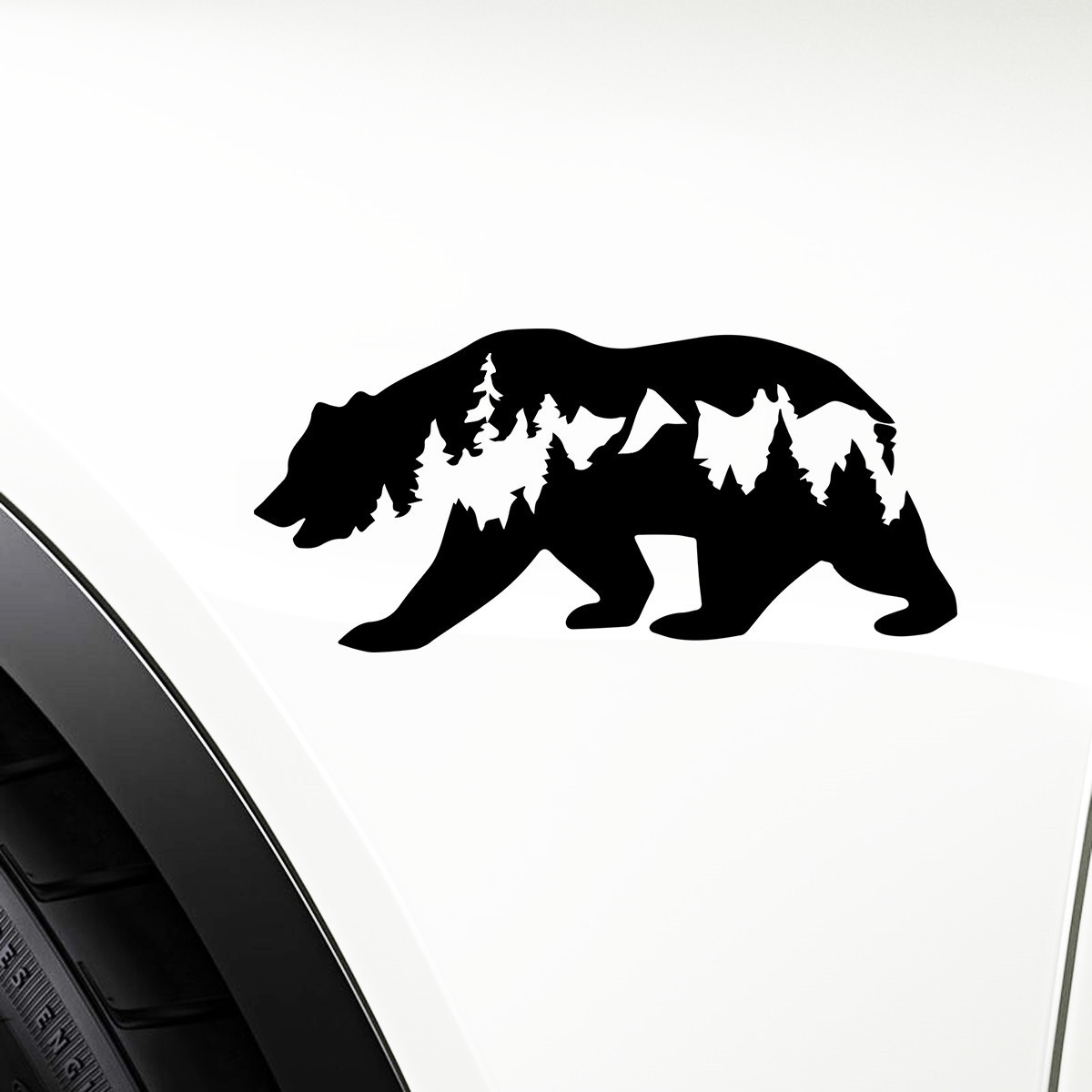 Bear Forest Wildlife Vinyl Decal Car Truck Vehicle Window Door Wall Laser Sticker Gift Die Cut Decals Laptop Window Glass