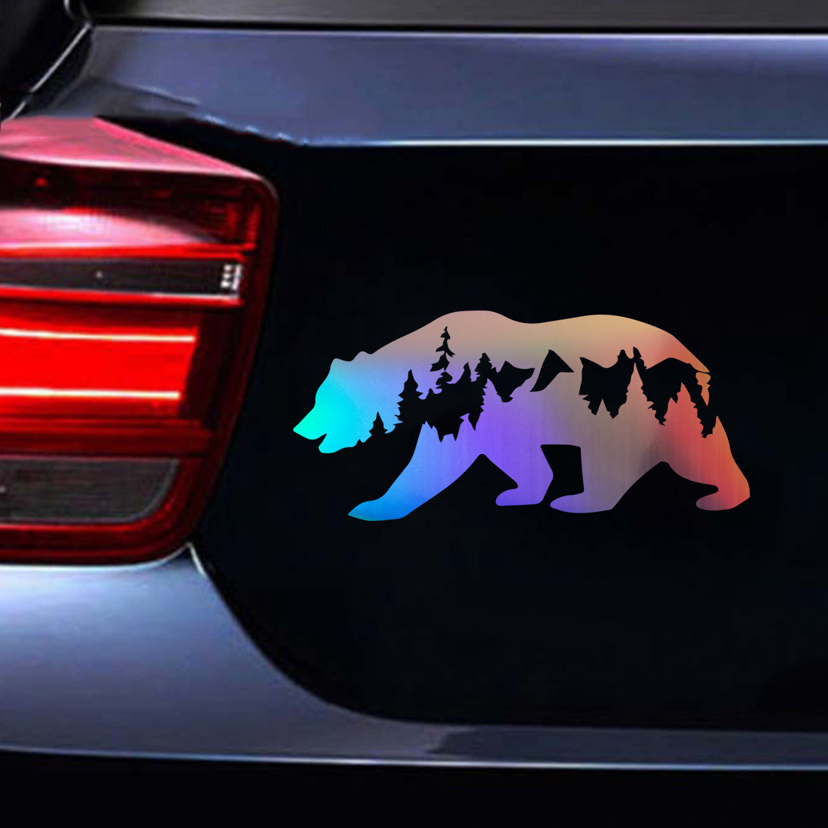 Bear Forest Wildlife Vinyl Decal Car Truck Vehicle Window Door Wall Laser Sticker Gift Die Cut Decals Laptop Window Glass