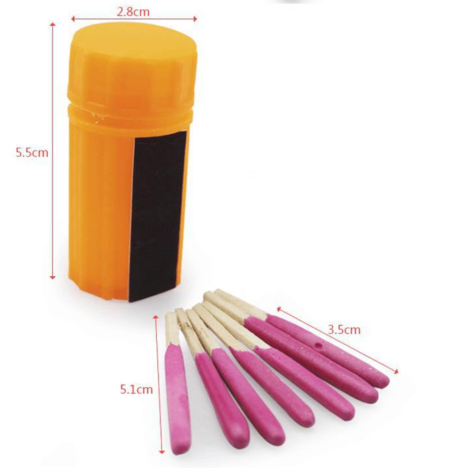 Outdoor Custom Waterproof Windproof Candle Matches Emergency Survival Permanent 50mm Long Safety Colored Pink Matches