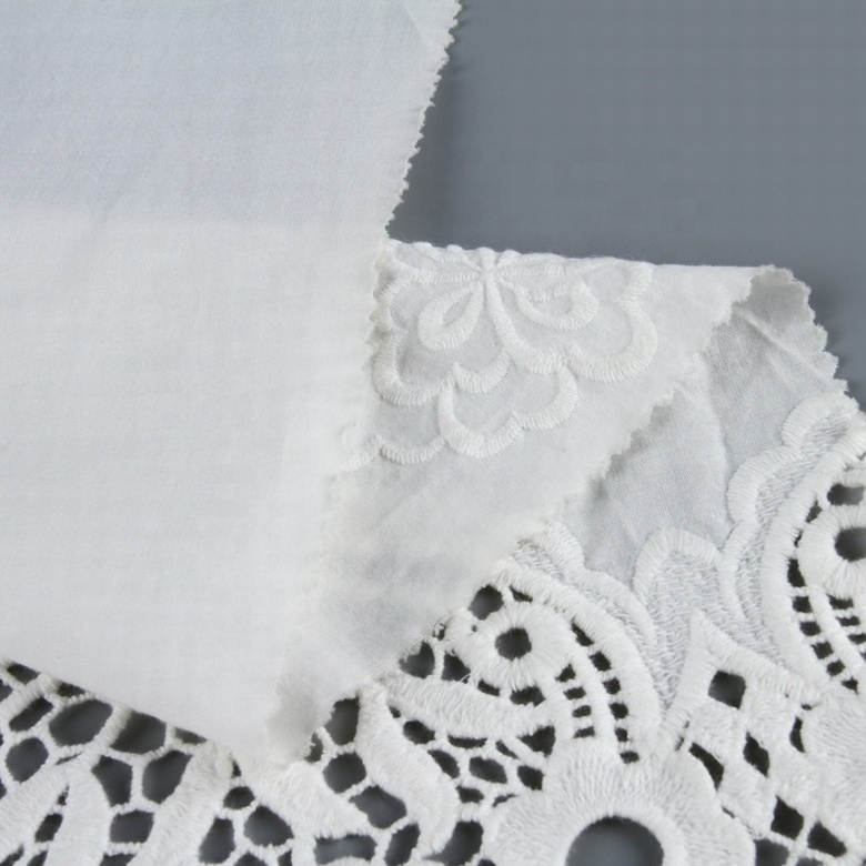 HA-10028E Shaoxing textile embroidery white cotton swiss voile lace fabric austria lace