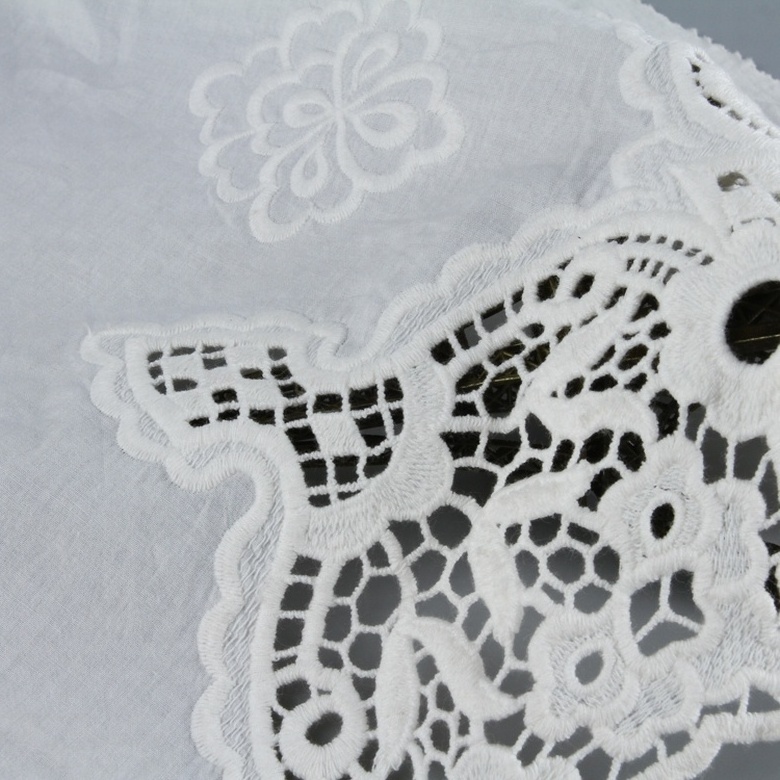 HA-10028E Shaoxing textile embroidery white cotton swiss voile lace fabric austria lace