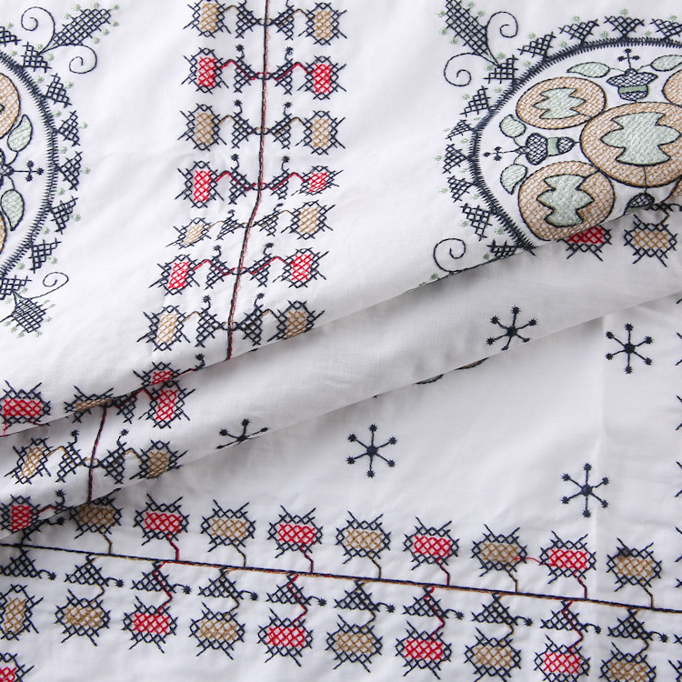 HA-18996B Multi Color Embroidery Base 100%Cotton Yarn 100%Poly Woven Cotton Embroidery Fabric For Garment