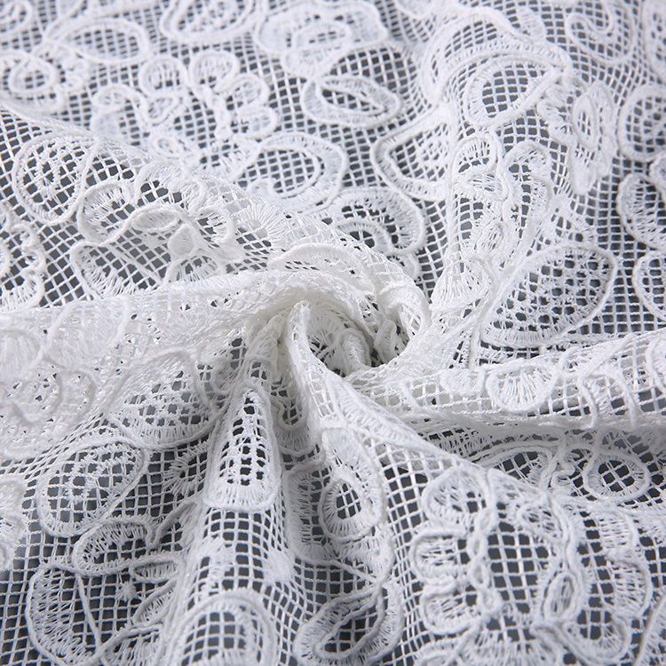 HA-15983 New arrivals custom design polyester cord embroidery mesh fabric for clothing