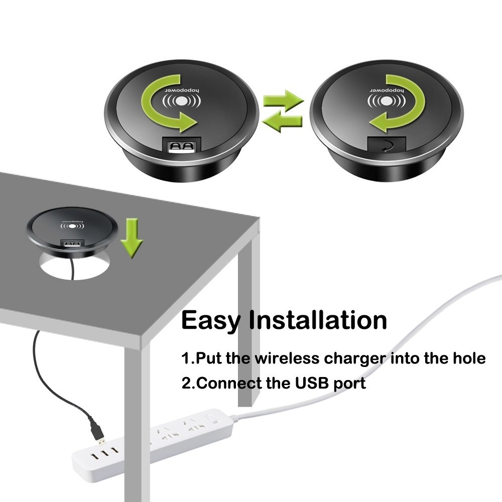 Hot Selling Desk Office 10 W Wireless Charger 5V 2A with CE FC ROHS Certifications