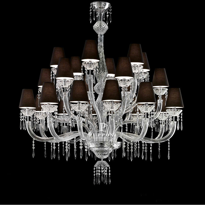 Modern Classic Hanging Foyer Chandelier White Lampshade Chandelier Glass Pendant Lights