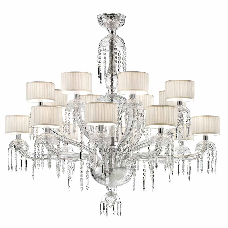 Modern Classic Hanging Foyer Chandelier White Lampshade Chandelier Glass Pendant Lights