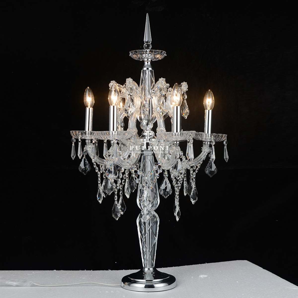 European Crystal Table Lamp Creative Dining Table Candelabra Centerpieces Lamp Luxury Living Room Lighting Table Lamp