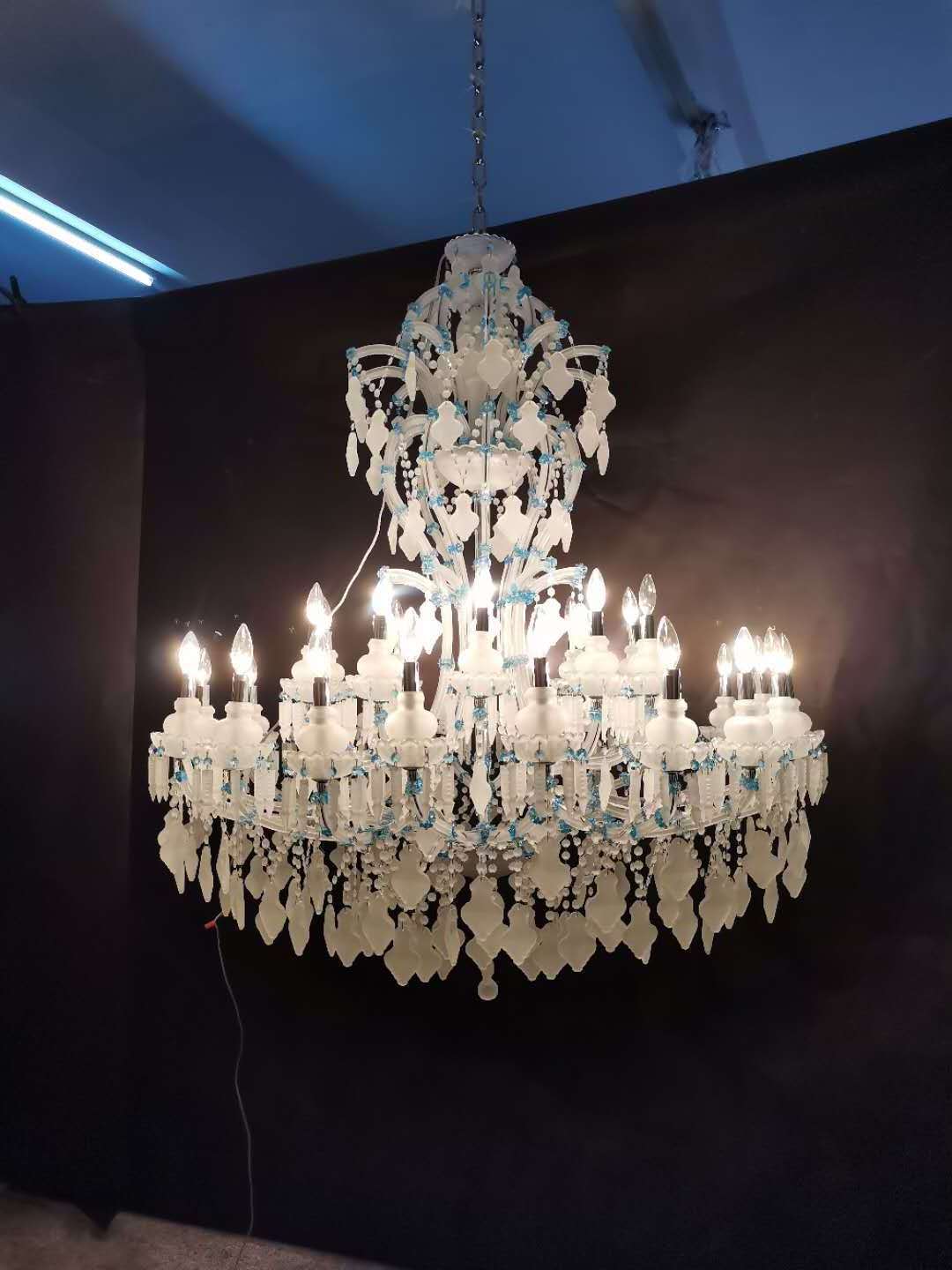 High Quality Customized Project Villa Hotel Maria Theresa K9 Crystal Staircase Hanging Chandeliers & Pendant Lights For Wedding