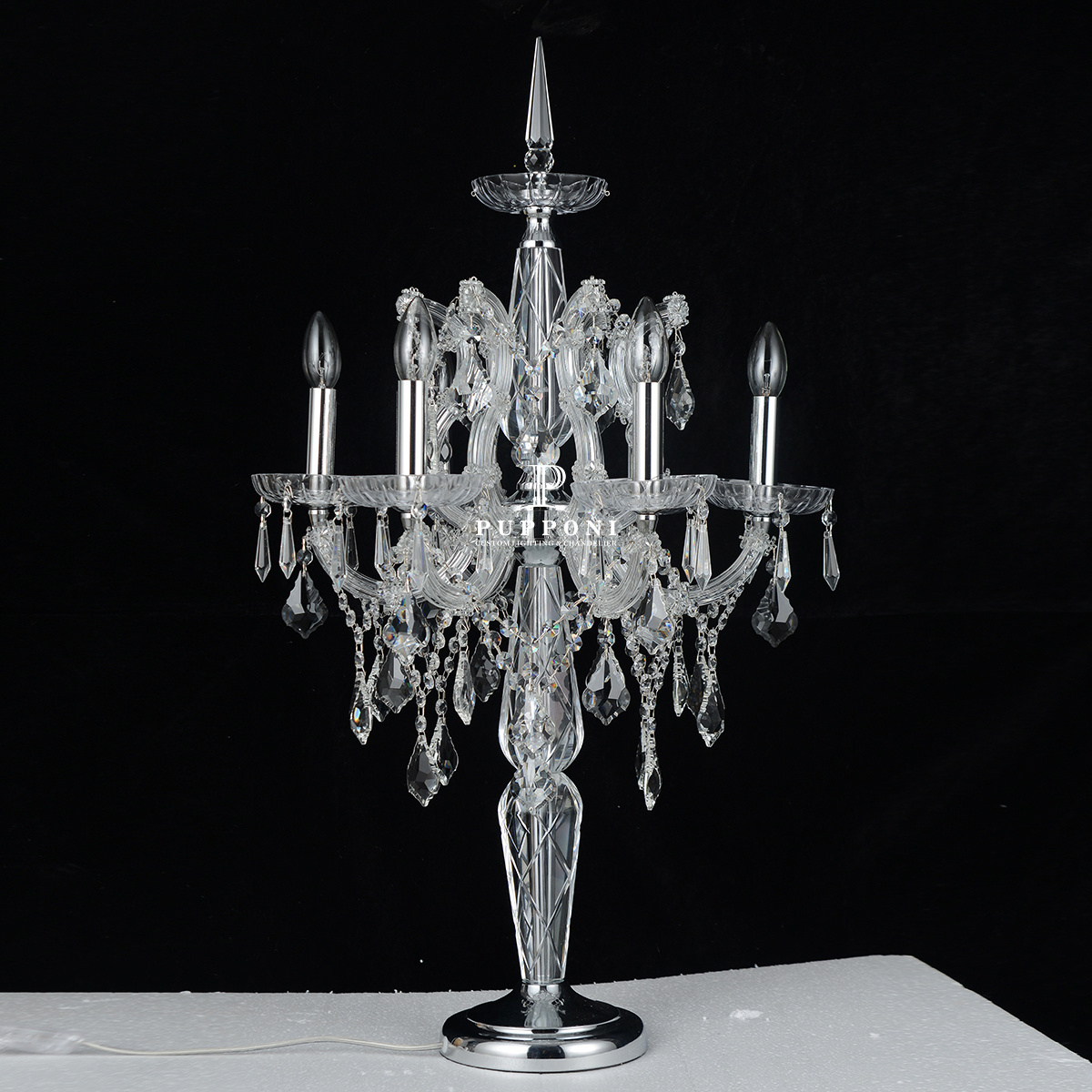 European Crystal Table Lamp Creative Dining Table Candelabra Centerpieces Lamp Luxury Living Room Lighting Table Lamp