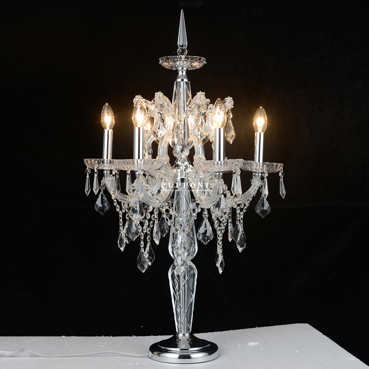 European Crystal Table Lamp Creative Dining Table Candelabra Centerpieces Lamp Luxury Living Room Lighting Table Lamp