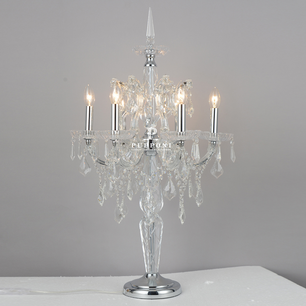 European Crystal Table Lamp Creative Dining Table Candelabra Centerpieces Lamp Luxury Living Room Lighting Table Lamp