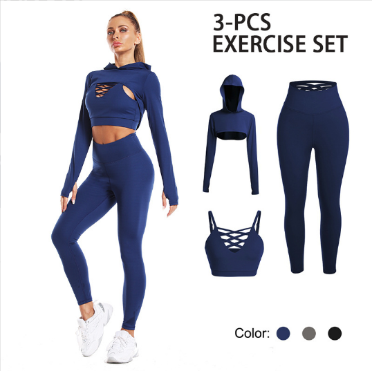 2024 S-XL New Trend fitness & yoga wear Arrival 3 pcs gym fitness sets Gym Wear Workout Clothing Active Yoga Wear Women Set