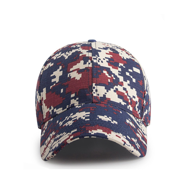 Wholesale high quality red digital camouflage cap blank urban camo baseball hats