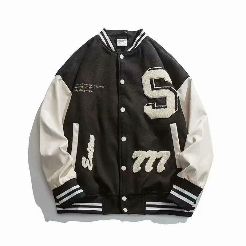 fashion sports students polyester baseball uniform men's varsity jacket