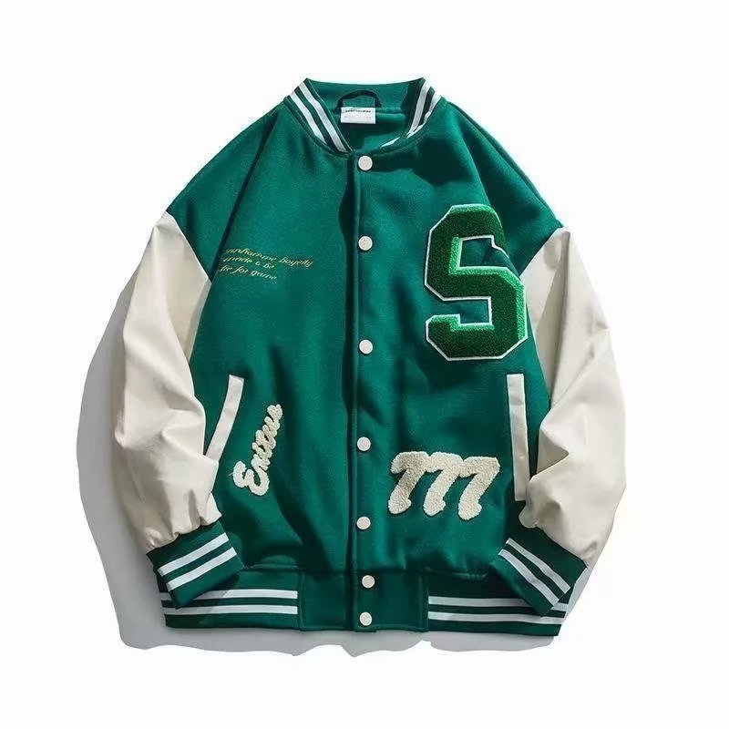 fashion sports students polyester baseball uniform men's varsity jacket