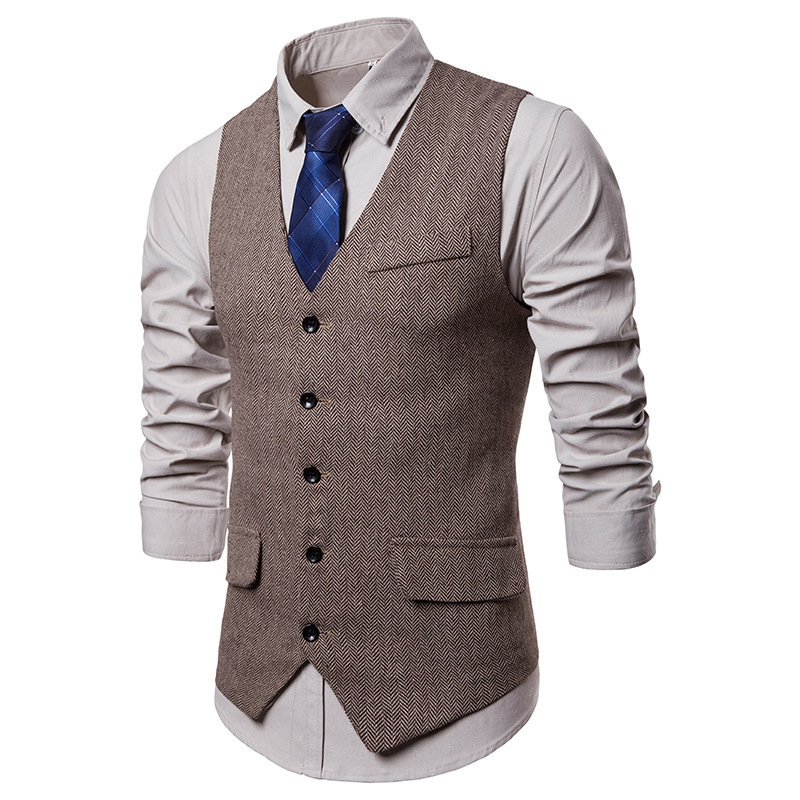 fashion high quality plus size men's suit vest Waistcoat oem